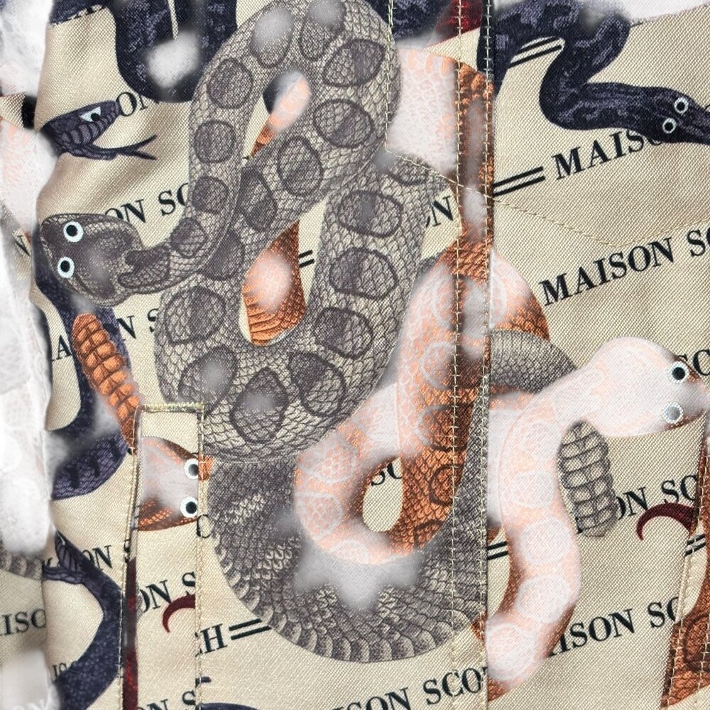 SCOTCH & S0DA Maison Bomber Jacket NWOT MultiColor Snakes with Gold Detail Sz S - Picture 9 of 14